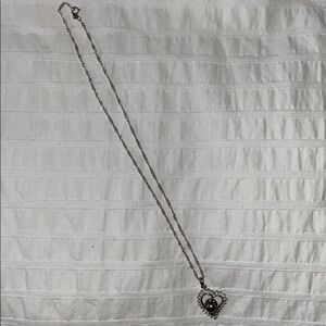 Heart Shaped Sterling Silver & Pearl Necklace